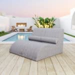 Gray Outdoor Lounge Chair with Weather-Resistant Foam and Olefin Fabric