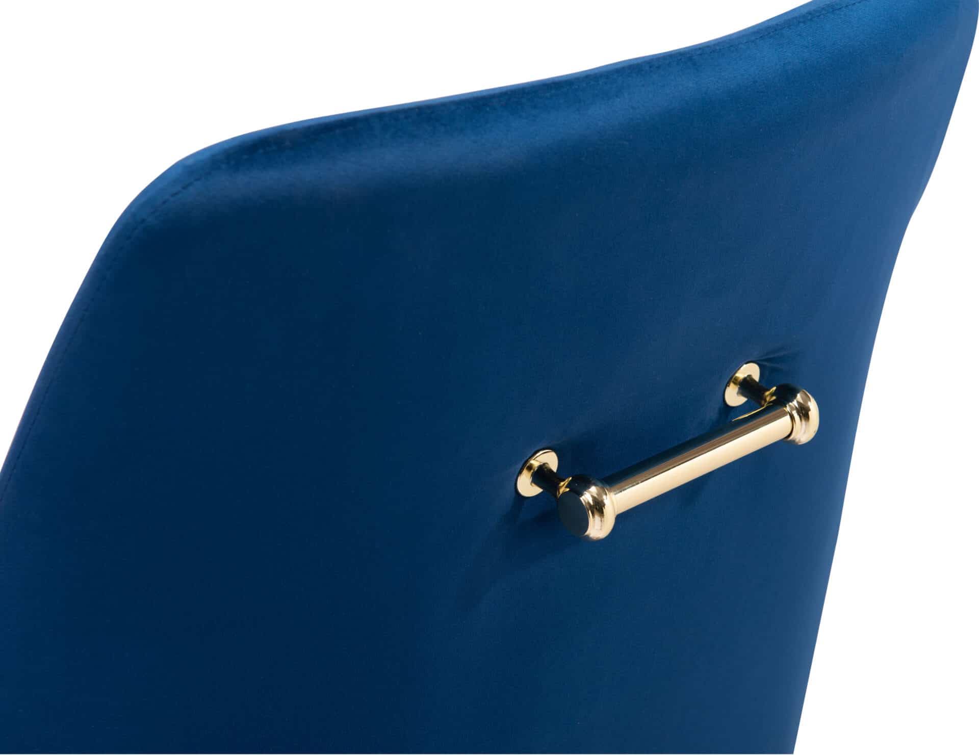 Navy Blue Velvet Office Chair with Gold Base and Adjustable Height 9 Navy Blue Velvet Office Chair with Gold Base and Adjustable Height - Image 9