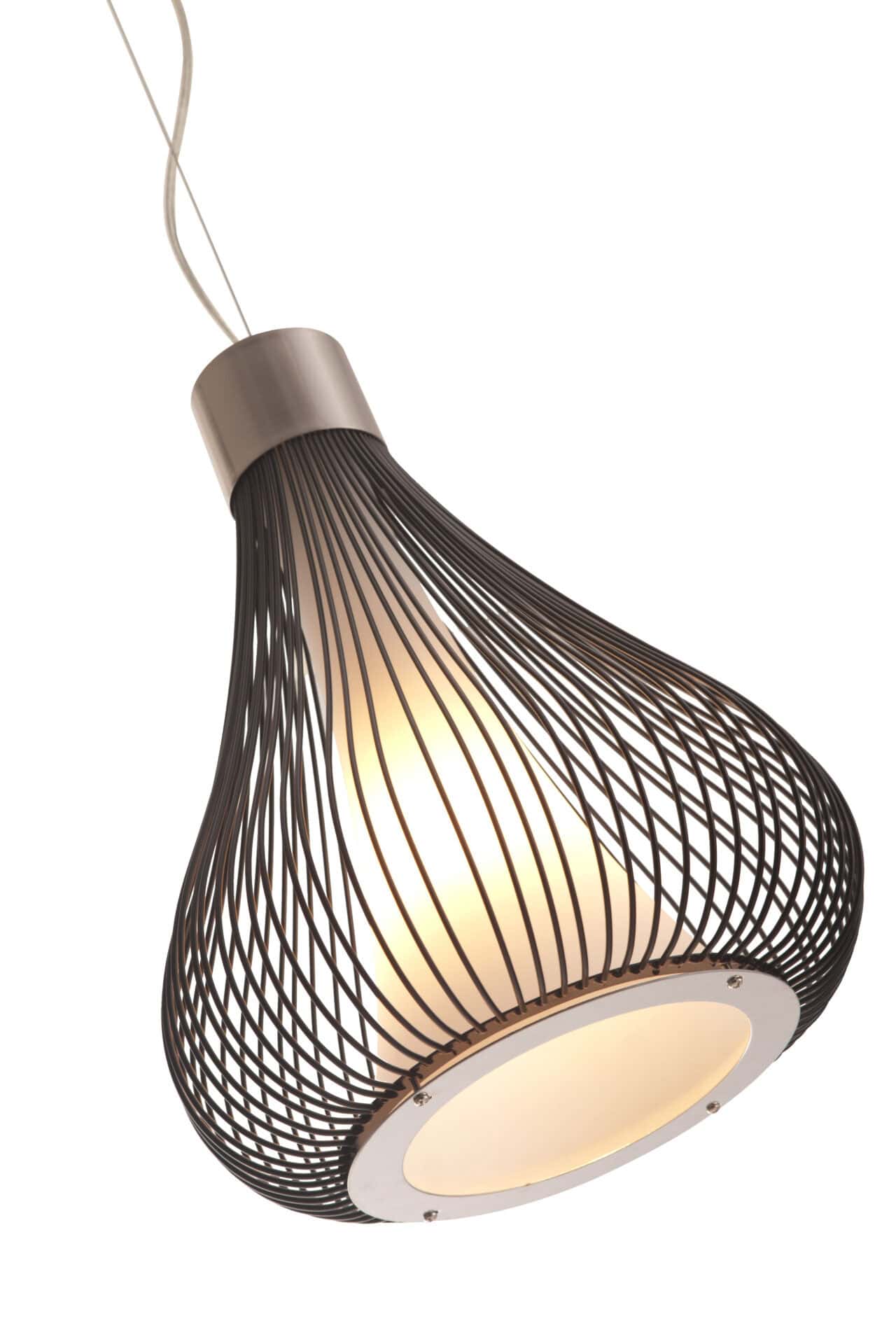Black Teardrop Ceiling Lamp with Frosted Glass and Steel Detailing 4 Black Teardrop Ceiling Lamp with Frosted Glass and Steel Detailing - Image 4