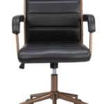 Vintage Black Faux Leather Office Chair with Adjustable Height and Tilt