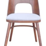 Mid-Century Modern Light Gray Dining Chair with Walnut Frame (Set of 2)