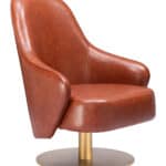 Swivel Faux Leather Accent Chair with Brushed Base and Armrests 7 Swivel Faux Leather Accent Chair with Brushed Base and Armrests