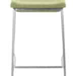 Green Counter Stool with Brushed Stainless Steel Frame (Set of 2)