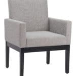 Gray Dining Chair with Arms, Wooden Frame, and Fabric Seat 12 Gray Dining Chair with Arms, Wooden Frame, and Fabric Seat