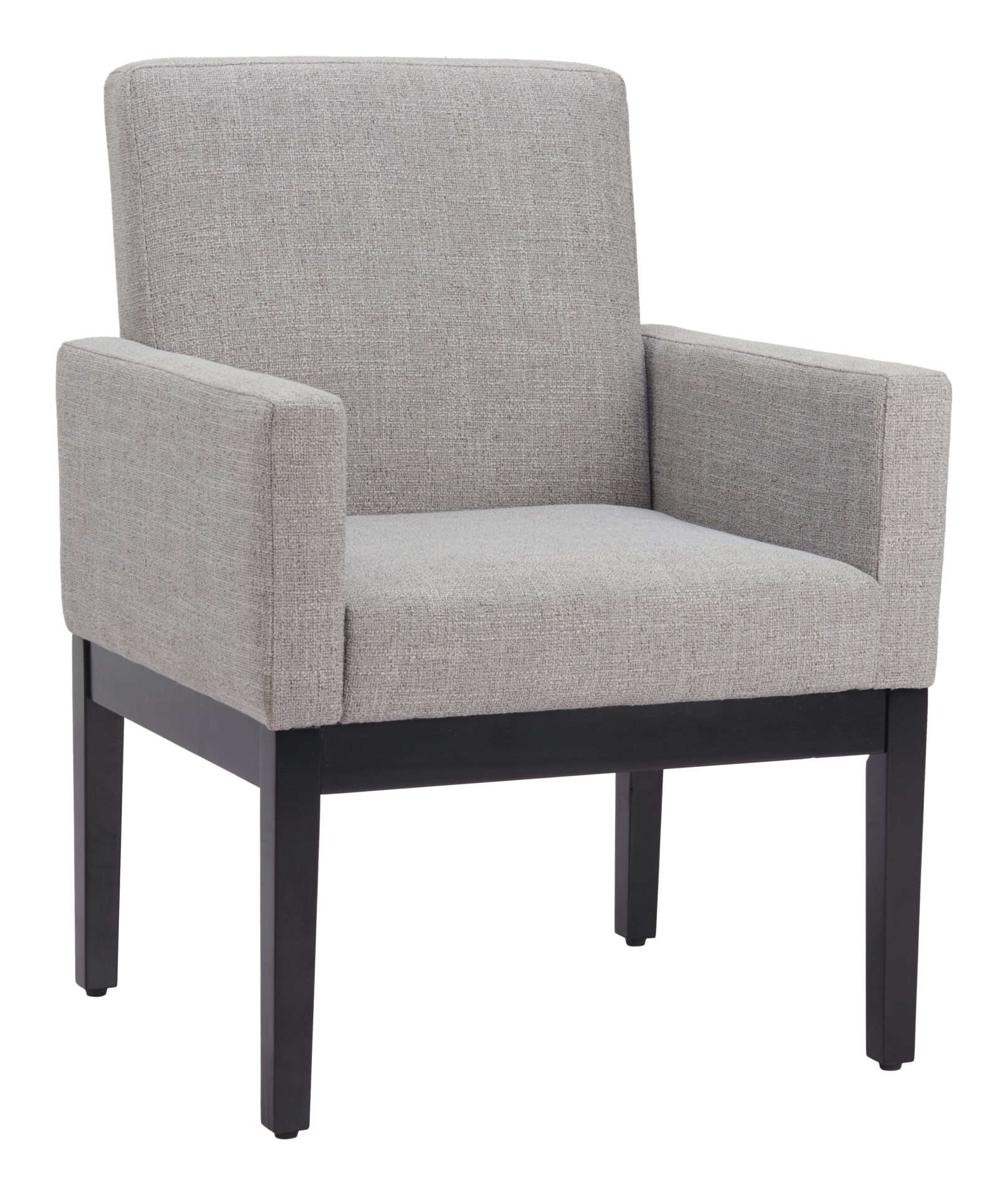 Gray Dining Chair with Arms, Wooden Frame, and Fabric Seat 6 Gray Dining Chair with Arms, Wooden Frame, and Fabric Seat - Image 6