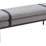 Gray Steel Frame Bench with Plush Fabric Seat 10 Gray Steel Frame Bench with Plush Fabric Seat
