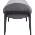 Modern Gray Velvet Bench with Steel Frame and Rubber Feet 7 Modern Gray Velvet Bench with Steel Frame and Rubber Feet