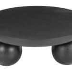 Black Round Coffee Table with Mango Wood Finish 8 Black Round Coffee Table with Mango Wood Finish