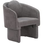 Truffle Gray Modern Accent Chair with Steel Legs and Armrests