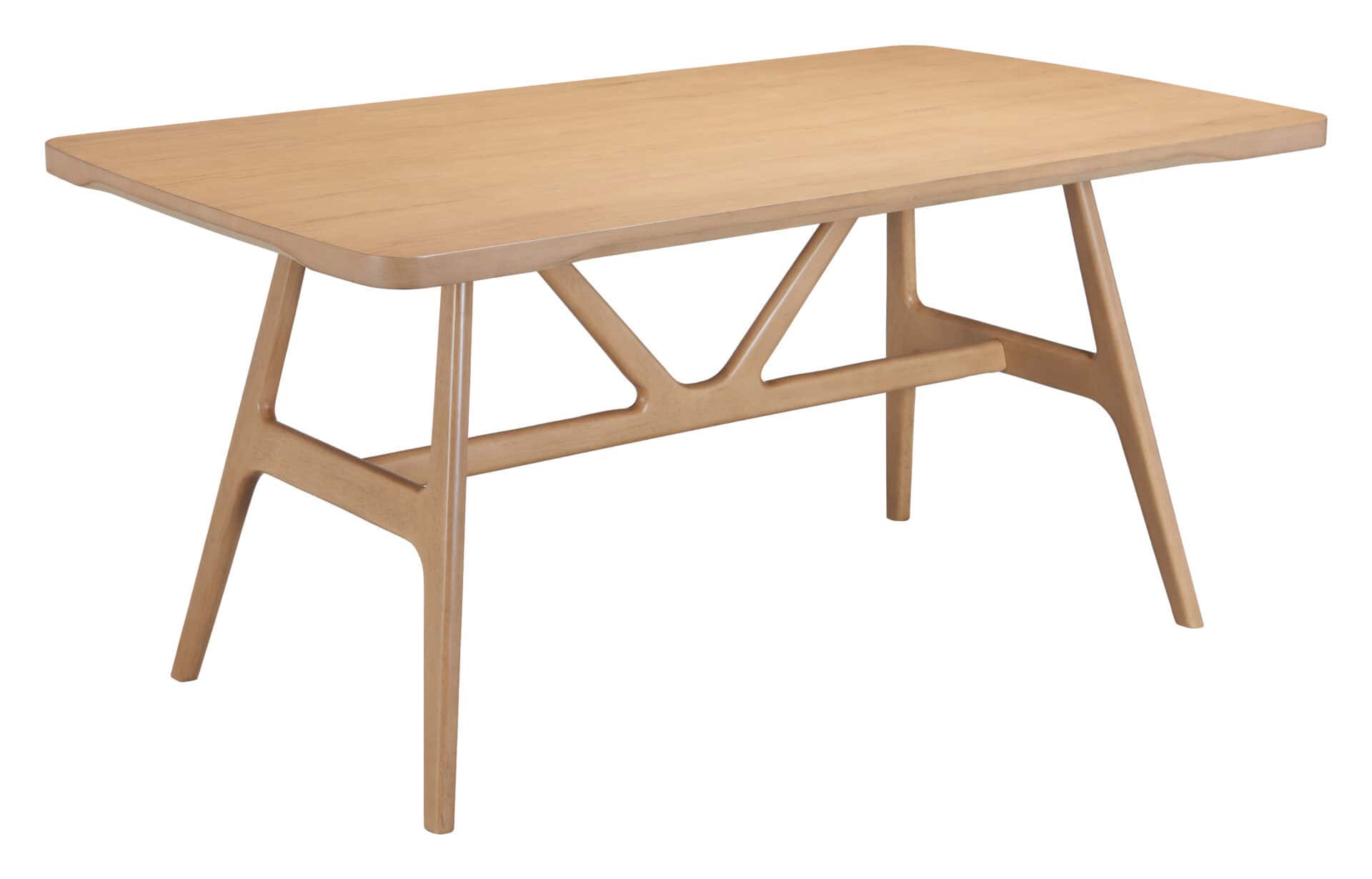Natural Rubberwood Dining Table, Rectangular, Seats 4, Modern Design 1 Natural Rubberwood Dining Table, Rectangular, Seats 4, Modern Design