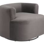 Gray Swivel Chair with Velvet Fabric and Armrest Support 8 Gray Swivel Chair with Velvet Fabric and Armrest Support