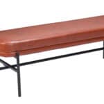 Modern Faux Leather Bench with Integrated Side Table (Seats 2) 10 Modern Faux Leather Bench with Integrated Side Table (Seats 2)
