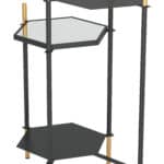 Hexagonal Black and Gold Side Table with Triple Storage Space 15 Hexagonal Black and Gold Side Table with Triple Storage Space