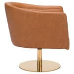 Modern Brown Swivel Accent Chair with Faux Leather and Tufted Seat 12 Modern Brown Swivel Accent Chair with Faux Leather and Tufted Seat