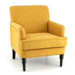 Modern Upholstered Accent Chair with Rubber Wood Legs