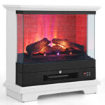 27 Inch Freestanding Electric Fireplace with Adjustable Flame Brightness