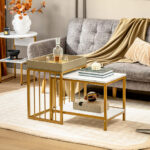 Modern Nesting Coffee Table and End Table Set (Set of 2)