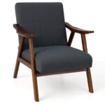 Modern Ergonomic Leisure Chair with Thick Cushion and Wood Frame 11 Modern Ergonomic Leisure Chair with Thick Cushion and Wood Frame