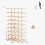 36-Bottle Modular Wooden Wine Rack for Counter or Floor
