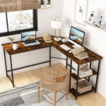L Shaped Desk with Outlets USB Ports and Shelves 13 L Shaped Desk with Outlets USB Ports and Shelves