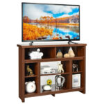 Space-Saving Corner TV Stand with Adjustable Shelves for 48-Inch TVs