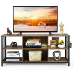 Industrial Wooden TV Stand with Storage for TVs up to 65 Inch 10 Industrial Wooden TV Stand with Storage for TVs up to 65 Inch