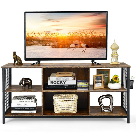 Industrial Wooden TV Stand with Storage for TVs up to 65 Inch 3 Industrial Wooden TV Stand with Storage for TVs up to 65 Inch - Image 3