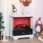 27 Inch Freestanding Electric Fireplace with Adjustable Flame Brightness