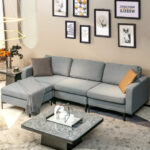 Modular L Shaped Sofa with Chaise USB Ports (4-Seat)