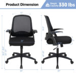 Ergonomic Mesh Office Chair with Flip-up Armrests and Lumbar Support