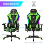 Adjustable RGB Gaming Chair with LED Lights and Ergonomic Design