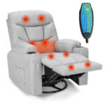 Massage Recliner Chair with Heat, Vibration, Rocking, and Swivel