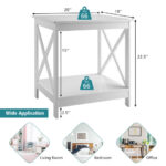 2 Tier X Design Side Table with Open Shelf