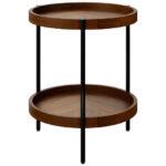 Retro 2 Tier End Table with Bottom Shelf for Storage 8 Retro 2 Tier End Table with Bottom Shelf for Storage
