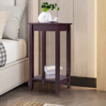 2 Tier Wooden Side Table with Storage Shelf 9 2 Tier Wooden Side Table with Storage Shelf