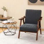 Modern Ergonomic Leisure Chair with Thick Cushion and Wood Frame 8 Modern Ergonomic Leisure Chair with Thick Cushion and Wood Frame
