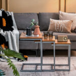 Stackable Multifunctional End Tables with Sturdy Steel Frame (Set of 3) 9 Stackable Multifunctional End Tables with Sturdy Steel Frame (Set of 3)