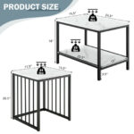 Nesting End Tables with Storage Shelf and Marble Top (Set of 2)