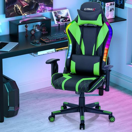 Adjustable RGB Gaming Chair with LED Lights and Ergonomic Design