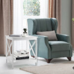 2 Tier X Design Side Table with Open Shelf