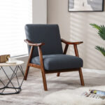 Modern Ergonomic Leisure Chair with Thick Cushion and Wood Frame 10 Modern Ergonomic Leisure Chair with Thick Cushion and Wood Frame