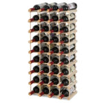 36-Bottle Modular Wooden Wine Rack for Counter or Floor