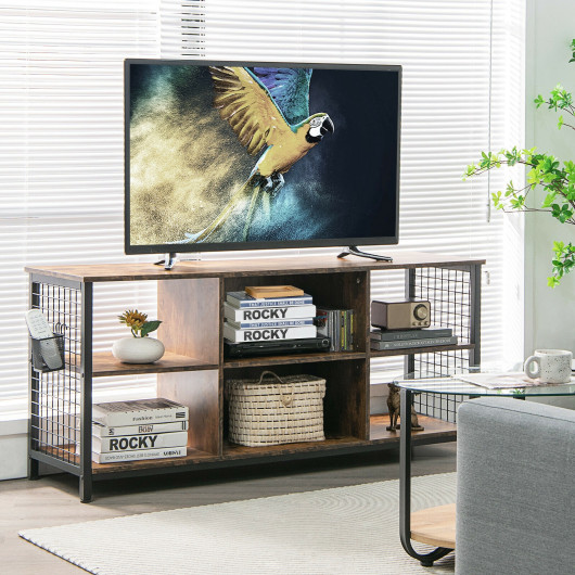 Industrial Wooden TV Stand with Storage for TVs up to 65 Inch 2 Industrial Wooden TV Stand with Storage for TVs up to 65 Inch - Image 2