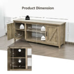 Natural Wood 59 Inch TV Stand with Storage Cabinets