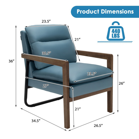 Padded Single Sofa Chair with Ergonomic Backrest and Cushion 4 Padded Single Sofa Chair with Ergonomic Backrest and Cushion - Image 4