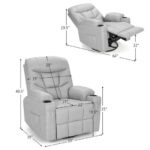 Massage Recliner Chair with Heat, Vibration, Rocking, and Swivel