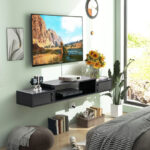 55 Inch Wall-Mounted Floating TV Stand with Power Outlet