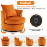 Modern Orange Swivel Barrel Chair with No Assembly Needed