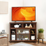 Space-Saving Corner TV Stand with Adjustable Shelves for 48-Inch TVs