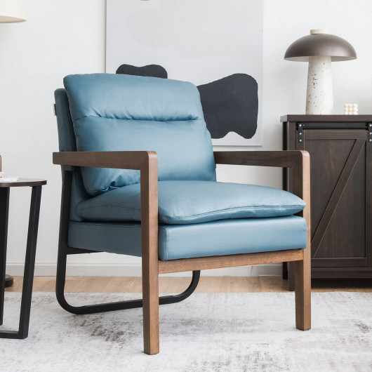Padded Single Sofa Chair with Ergonomic Backrest and Cushion 2 Padded Single Sofa Chair with Ergonomic Backrest and Cushion - Image 2